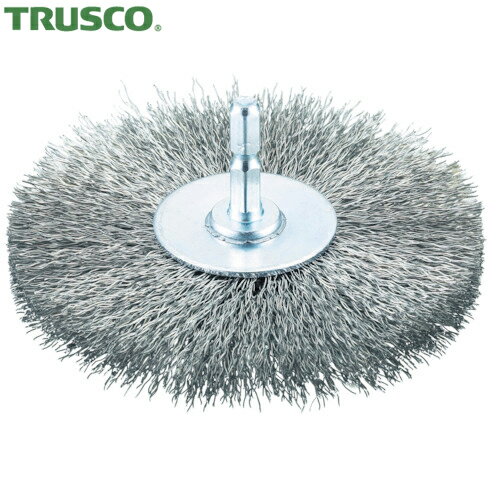 トラスコ TRUSCO 軸付ホイールブラシ φ100X軸6.35 ステンレス線0.3 (1個) 品番：TB-6253-60