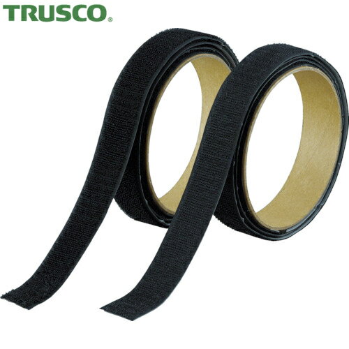 トラスコ TRUSCO 結束テープ マジックテープ 強粘着幅25mm長さ1m黒 (1S) 品番：TMSD-25-BK