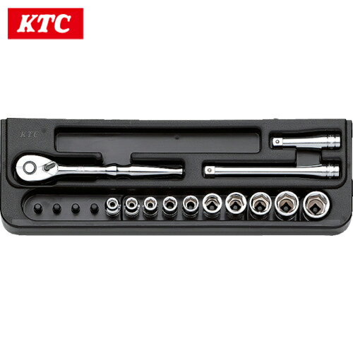 KTC(京都機械工具) 6.3sq.ソケットレンチセット(13点) 差込角1/4インチ (1S) 品番：TB210B