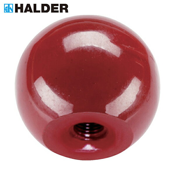 HALDER ボールノブ DIN 319 モールドネジ付 形状C 赤 (1個) 品番：24560.0525