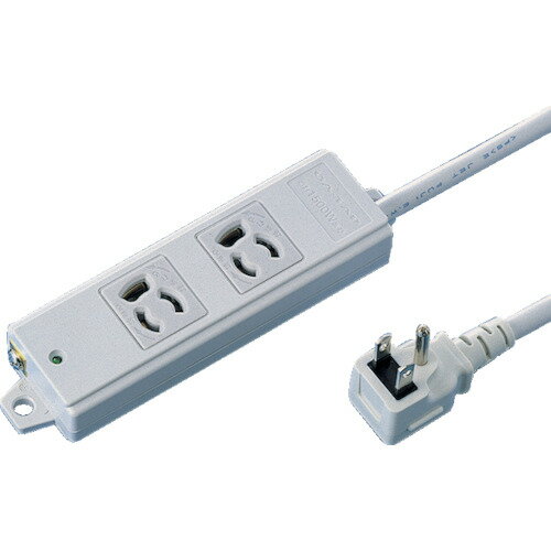 SANWA(サンワサプライ) 工事物件タップ 抜け止めコンセント 2個口 L型 ケーブル長3m (1個) 品番：TAP-K2L-3