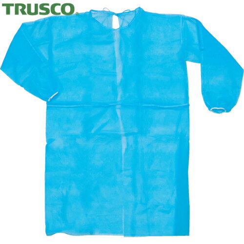 TRUSCO(トラスコ) 不織布袖付エプロン ブルー 10枚入 (1袋) 品番：TDG-B