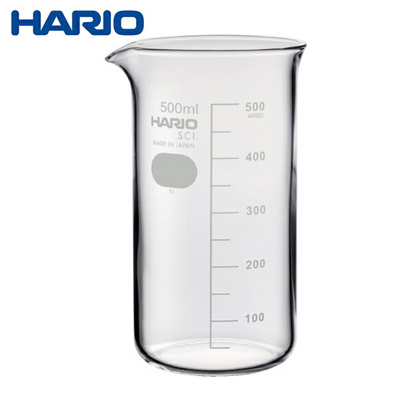 HARIO トールビーカー 目安目盛付 500ml (1個) 品番：TB-500-SCI