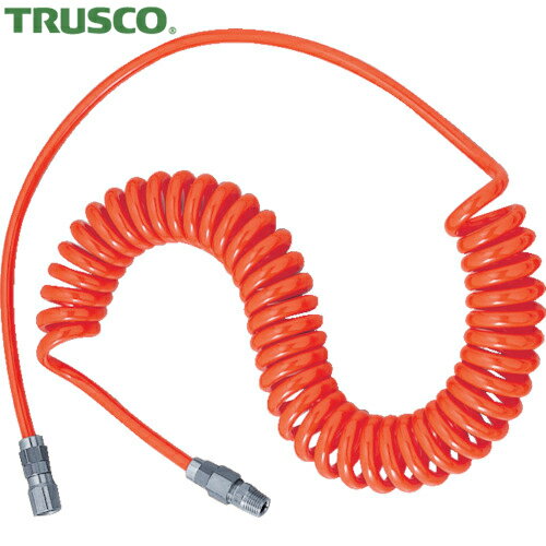 TRUSCO(トラスコ) ウレタンコイルホース 4.0m オレンジ (1本) 品番：UCH-5