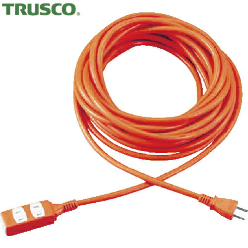 TRUSCO(トラスコ) ソフトタイププラグ 3個口タップ型 10m オレンジ (1本) 品番：TRIS15-103-O
