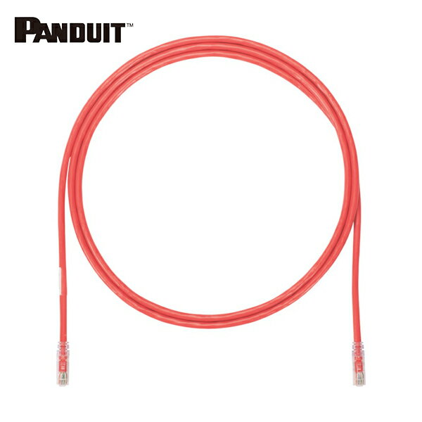 パンドウイット PANDUIT カテゴリ6A UTPパッチコード 24AWG単線 ケーブル径：Φ6.4mm 5m 赤 UTP6AX5MRD ..