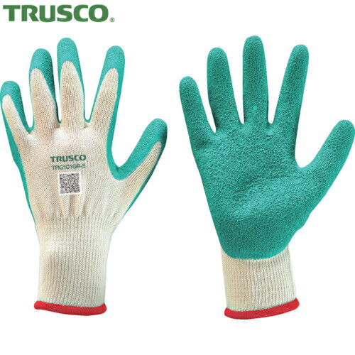 トラスコ TRUSCO 作業手袋 ゴム背抜き手袋 グリーン 1双入り 10ゲージ S (1双) 品番：TRG101GR-S