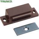 トラスコ TRUSCO 木製家具の扉開き止め等に マグネットキャッチ(横型) 樹脂製 L50mm 茶 (1個) 品番:TSM-75P-BR