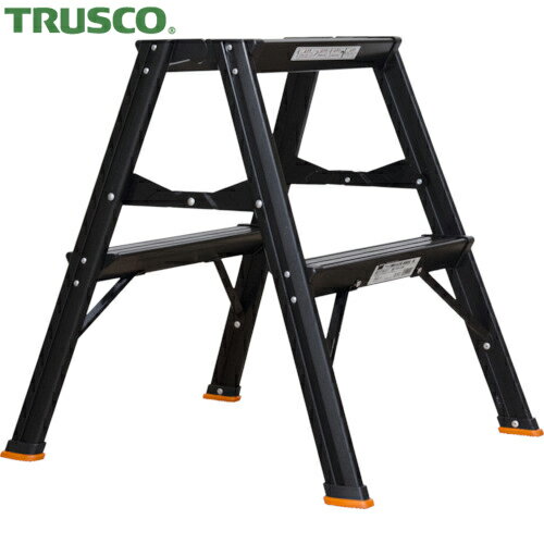 トラスコ TRUSCO アルミ製踏台 2段 高強度型 黒 (1台) 品番：TSAF-2-BK