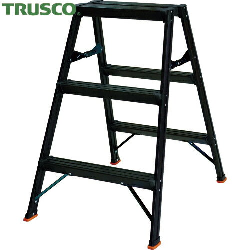 トラスコ TRUSCO アルミ製踏台 3段 高強度型 黒 (1台) 品番：TSAF-3-BK