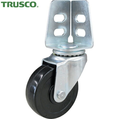 トラスコ TRUSCO アングル式ゴムキャスター 自在 Φ75mm (1個)品番：TYSA-75R