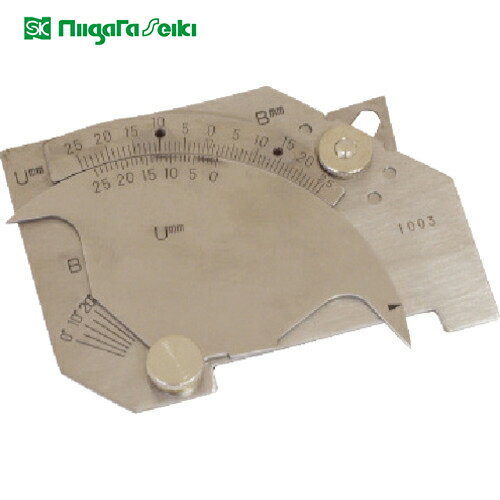 SK 新潟精機 溶接ゲージ（アンダーカット/ベベル角度/食い違い段差/脚長/すみ肉のど厚） (1個) 品番：WGU-7M