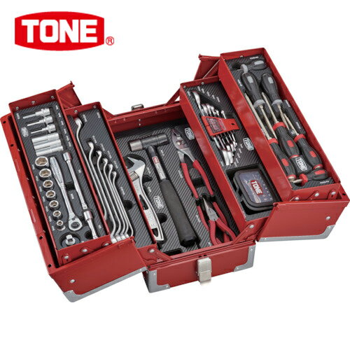 TONE(トネ) 整備用工具セット ツールセット(レッド仕様) 間口433×奥行220×高さ240mm (1S) 品番：TSAT330