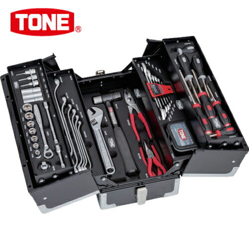 TONE(トネ) 整備用工具セット ツールセット(ブラック仕様) 間口433×奥行220×高さ240mm (1S) 品番：TSAT330BK