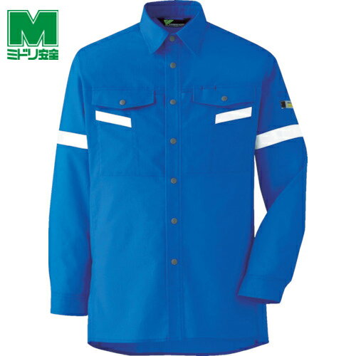 ミドリ安全 ベルデクセル帯電防止 反射材仕様 長袖シャツ VES2553上 3L (1着) 品番：VES2553UE-3L