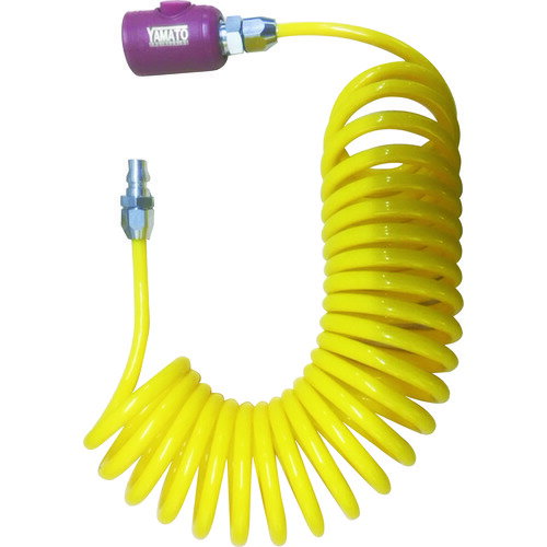 ヤマト スパイラルエアホース（ボタン式カップリング付） (1本) 品番：YCU-3BT