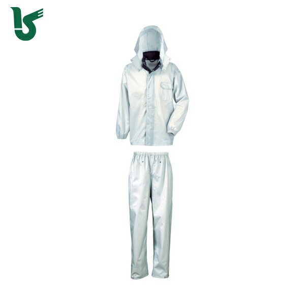 カジメイク 雨具 合羽 カッパ ディフェンドレインスーツ シルバー M (1着) 品番:3293-71-M