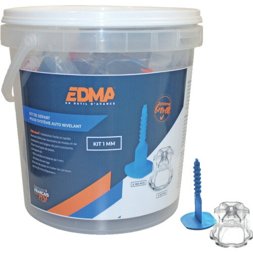 エドマ EDMA タイル目地スペーサー エドマレベルスクリュー 幅1mm スタートキット (1S) 品番：282055