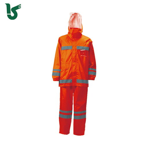 カジメイク 雨具 合羽 カッパ 視認性レインスーツ オレンジ S (1着) 品番:3810-25-S カジメイク 雨具 合羽 カッパ 視認性レインスーツ オレンジ S (1着) 品番:3810-25-S