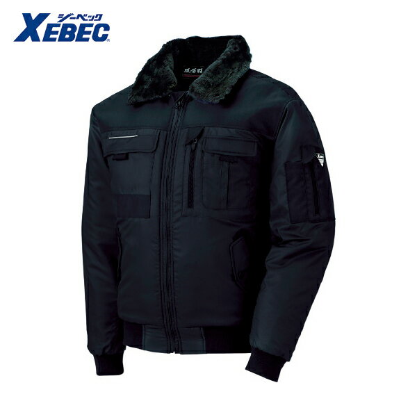 XEBEC ジーベック 222 現場服 防寒ブルゾン M 黒 (1着) 品番：222-90-M