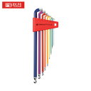 PBスイスツールズ 2212LH-10RB ショートヘッド六角9本セット(レインボー)(パックナシ) (1S) 品番:2212LH-10RB