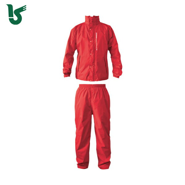 カジメイク 雨具 合羽 カッパ ブリザテックレインスーツ レッド M (1着) 品番:7740-44-M