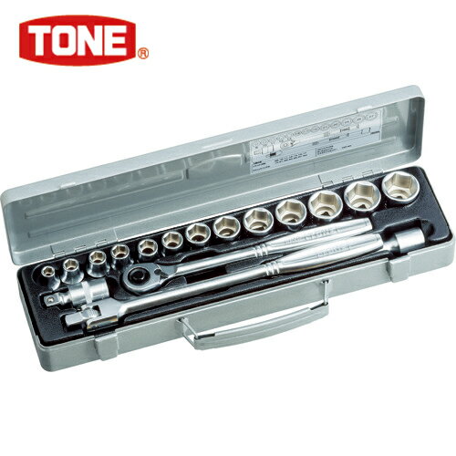 TONE(トネ) ソケットレンチセット 差込角12.7mm 17点セット 6角(8mm〜) (1S) 品番：750MS