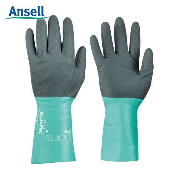 アンセル Ansell 作業手袋 耐薬品手袋 アルファテック 58-128 Lサイズ (1双) 品番：58-128-9