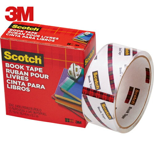 3M スリーエム バインダーなどの補修 製本 背貼り 透明ブックテープ厚手 38.1mm×13.7m (1巻) 品番：845..