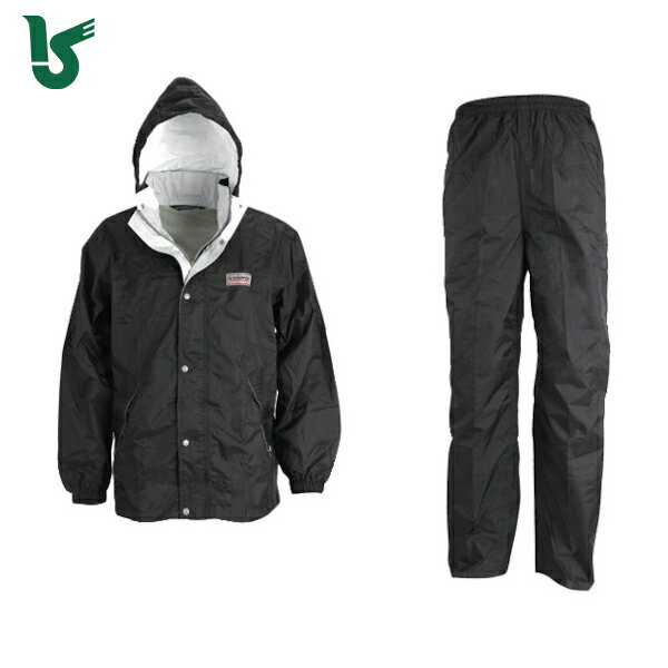 カジメイク 雨具 合羽 カッパ エントラントレインスーツ2 ブラック L (1着) 品番:7250-91-L