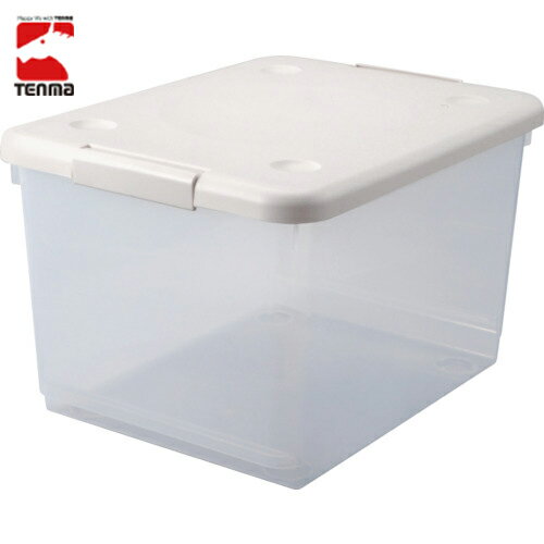 天馬 TENMA 収納ケース フタ付き とっても便利箱 40L カプチーノ 400×550×330 (1個) 品番：811000884