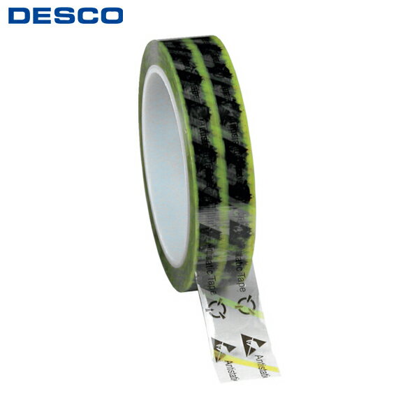DESCO 静電気防止テープ マーク・黄色帯付き 25mmX65.8m 巻芯径76mm (1巻) 品番：79277