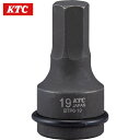 KTC(京都機械工具) 19.0sq. インパクトレンチ用ヘキサゴンレンチ 対辺寸法27mm 全長85mm (1個) 品番：BTP6-27P