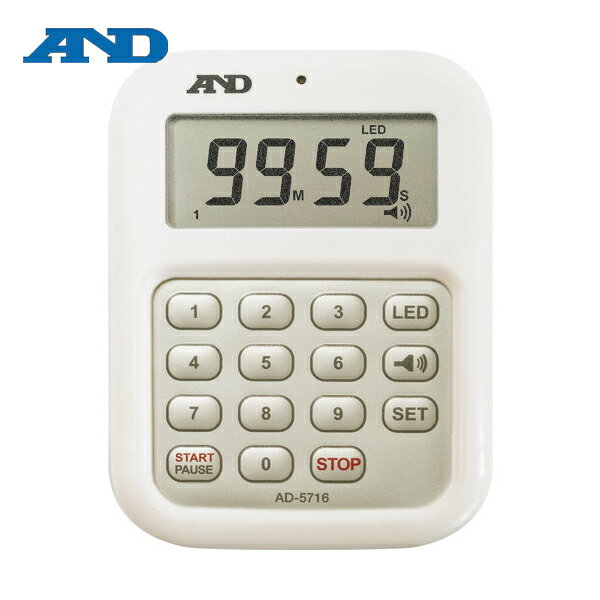 A&D エーアンドデイ 大音量デジタルタイマー 100分形デジタルタイマー AD-5716 1台 品番：AD-5716