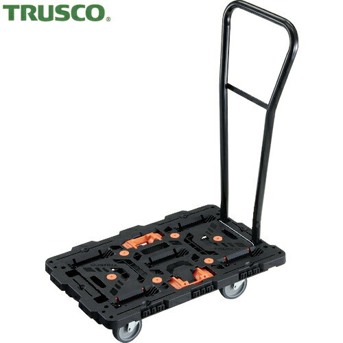 トラスコ 平台車 TRUSCO 連結式樹脂製平台車 ビートル 700×450 自在5輪 脱着式ハンドル付 とめたろう付 (1台) 品番：BT700J5H-E100T(4)