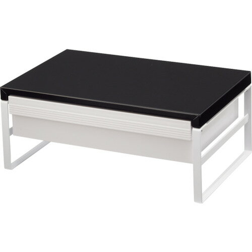 リヒト LIHIT デスクボード 机上台（幅390mm・引出し付ハイタイプ） 黒 (1台) 品番：A7342-24