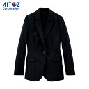 アイトス 作業服 ワークスーツ アクティブスーツ レディースジャケット ブラック M (1着) 品番:AZ161-010-M