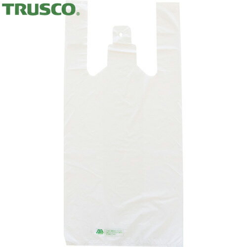 TRUSCO トラスコバイオマスプラスチック配合レジ袋 30/40号(480X390mm)乳白 100枚入(1袋) 品番：BSB30-40-W