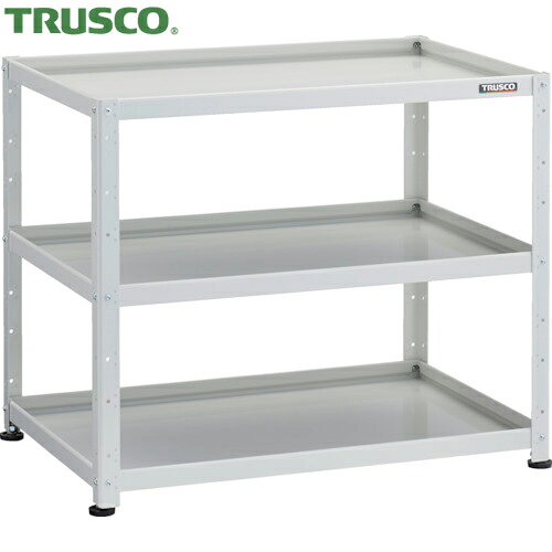 トラスコ TRUSCO 小型ボルト式棚 バーディワゴンラック型 900X600 3段 ホワイト (1台) 品番：BDW-R993-W
