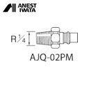 アネスト岩田 塗装ホース用継手 クイックジョイント(プラグ) 接続口径R1/4 (1個) 品番：AJQ-02PM