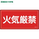 日本緑十字 消防・危険物標識 火気厳禁 KHY-1SS 300×600mm ステンレス (1枚) 品番:055401