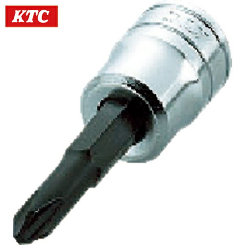 KTC(京都機械工具) ドライバービットソケット 6.3sq.クロスビットソケット 刃先No.1 差込角6.35mm (1個) 品番：BT2-1P