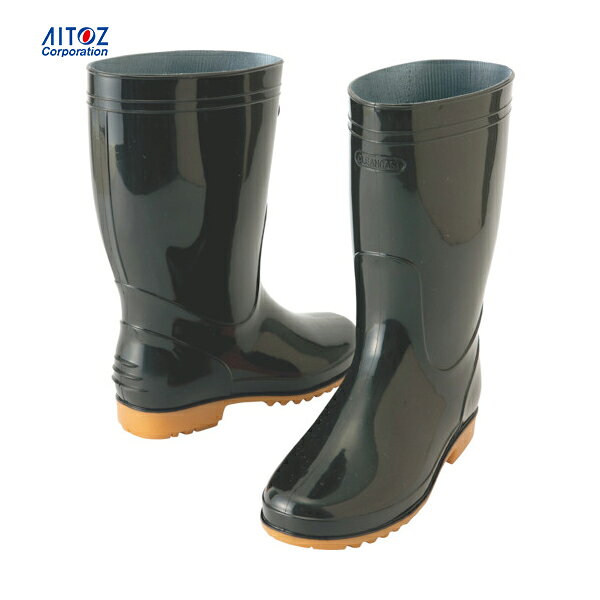 アイトス （厨房・食品工場向け）衛生長靴 ブラック 25.5cm (1足) 品番:AZ-4435-010-25.5