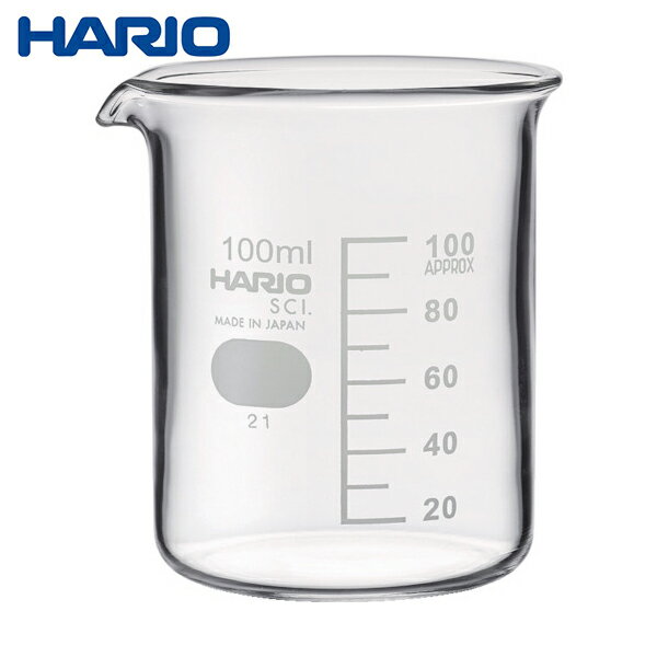 HARIO ビーカー 目安目盛付 100ml (1個) 品番：B-100-SCI 1