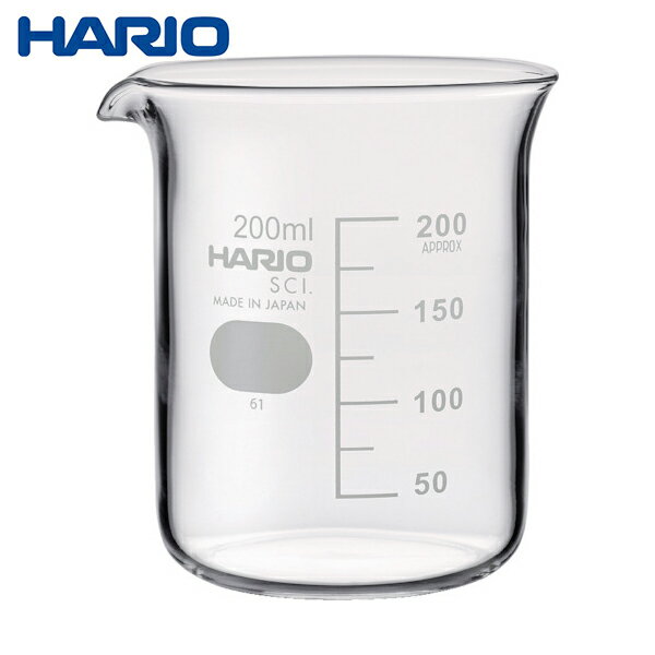 HARIO ビーカー 目安目盛付 200ml (1個) 品番：B-200-SCI