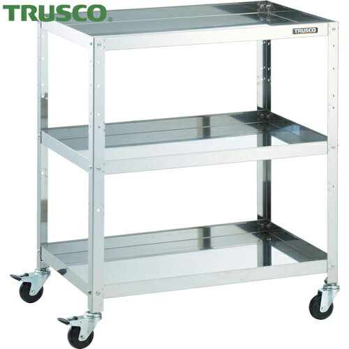 TRUSCO(トラスコ) ステンレスワゴン クリーンラビット 75φゴム車鉄金具 750×500×H880 3段 (1台) 品番：CRB-973
