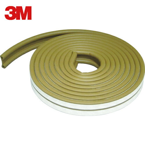 3M スリーエム 戸あたりテープ 室内ドア用 P型 6mm×9mm×5m 茶 (1巻) 品番：EN-51BR