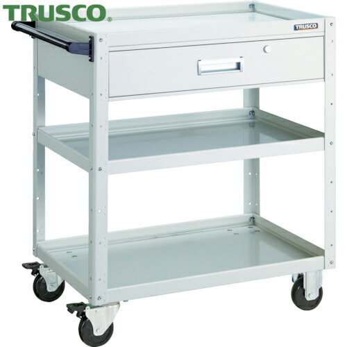 トラスコ TRUSCO ツールワゴン イーグルワゴン 750X500XH880 深型1段引出付 ホワイト (1台) 品番：EGW-..
