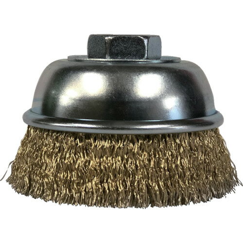 太陽商会 SUNPOWER 鋼線メッキ線カップブラシ（黄より線） (1個) 品番：CN-4