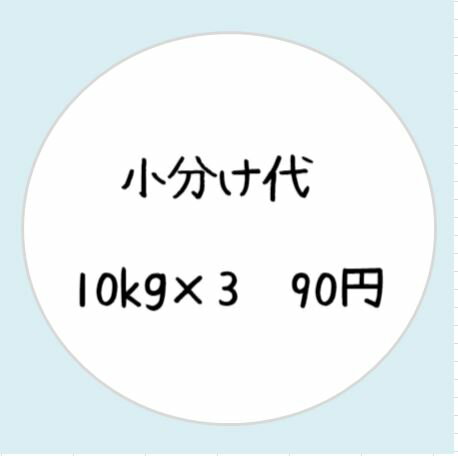 【小分け包装】10kg×3袋※こちらはお米のオプションです。お米の選択して頂いた商品を小分け梱包するオ..